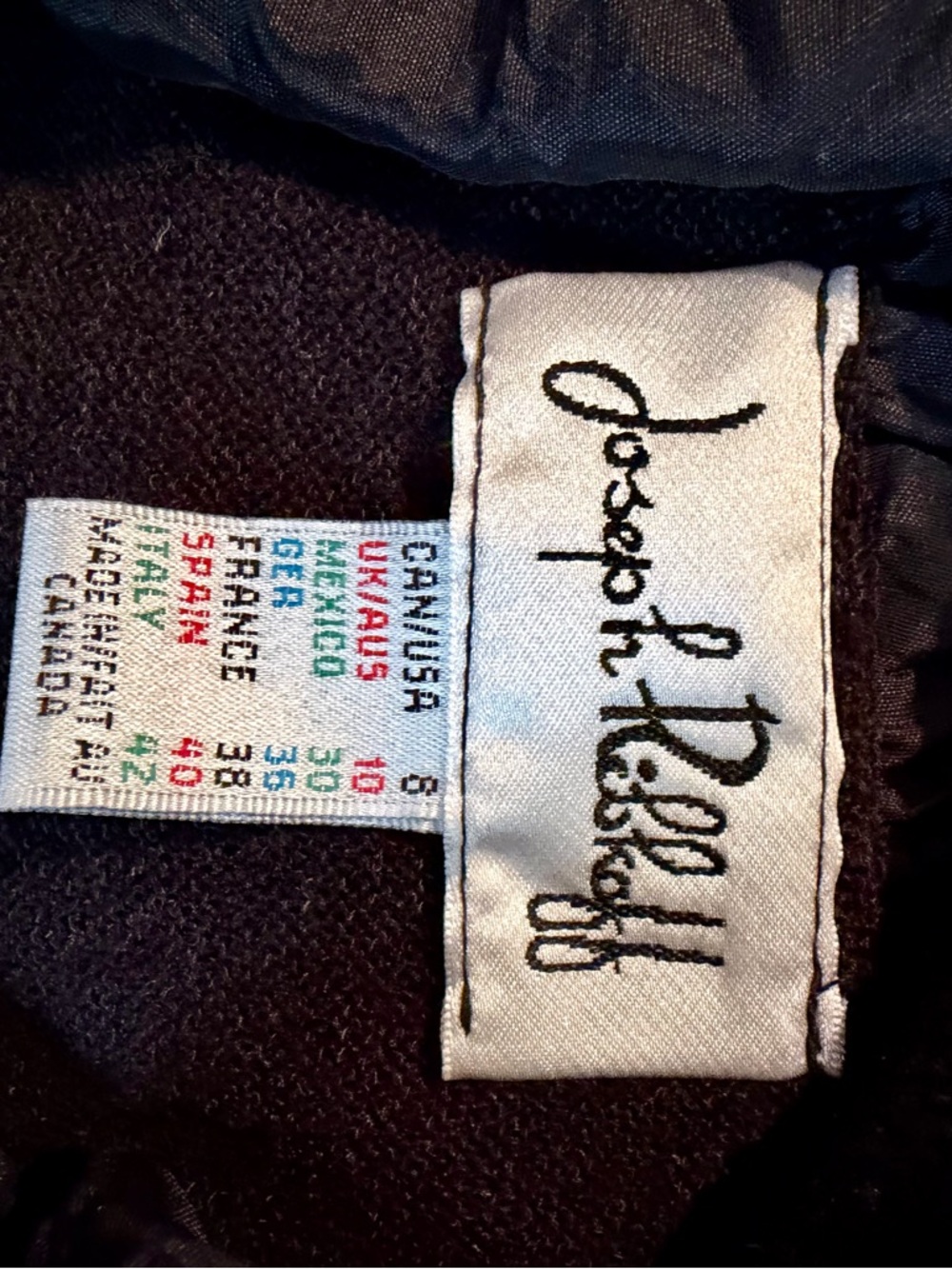 Joseph Ribkoff Black Knit Garment Label Detail - gorgeous. Never worn. - Picture 3 of 3
